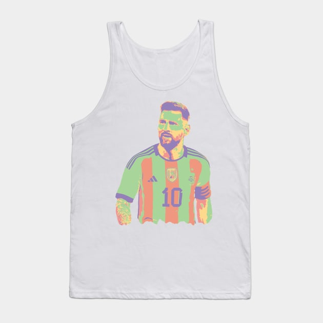 Messi Tribute - Lionel Soccer Player Goat Messi - Ronaldo Soccer Mbappe Messi Argentina Maradona Michael Jordan Inter Miami Ronaldinho Argentina Cristiano Ronaldo - 10 - Barcelona vs real Madrid - World Cup - Mundial de Futbol Tank Top by TributeDesigns